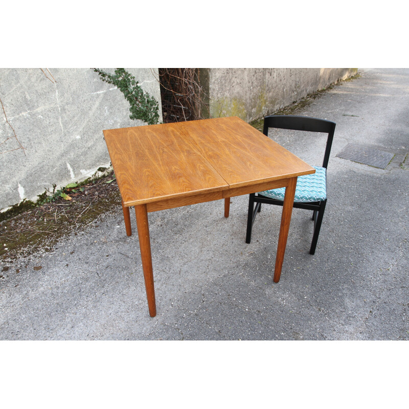 Vintage french extendable table in oakwood 1960