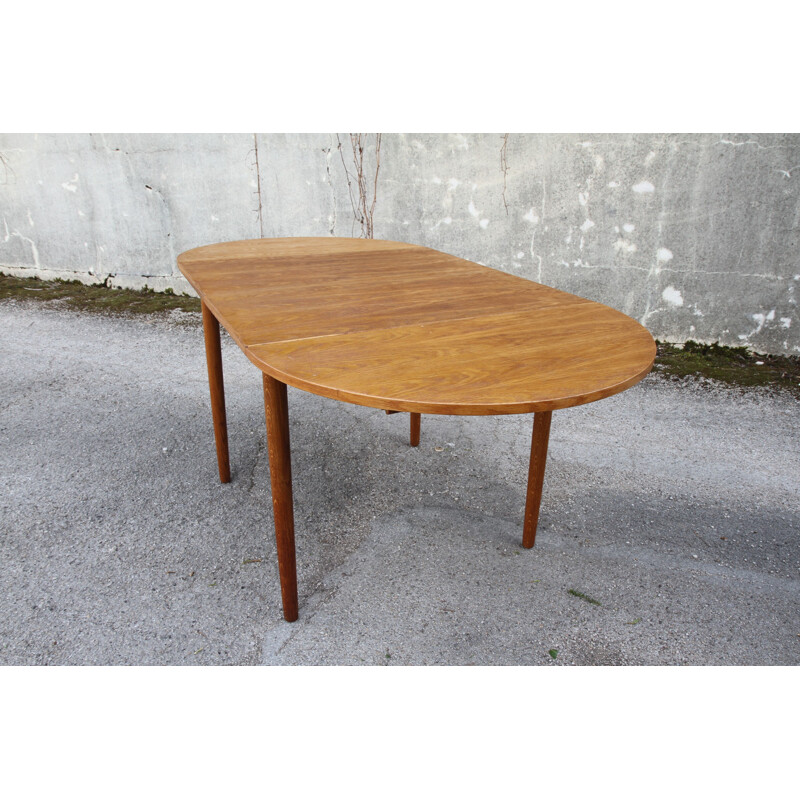 Vintage french extendable table in oakwood 1960