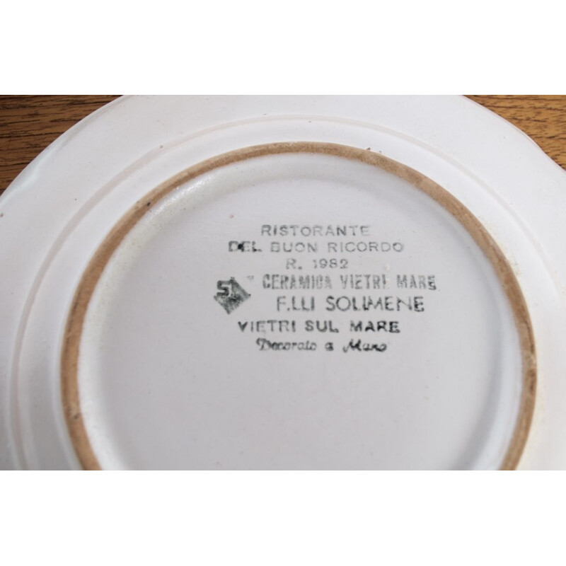Set of 8 vintage Italian plates for Vietri Sul Mare in ceramic