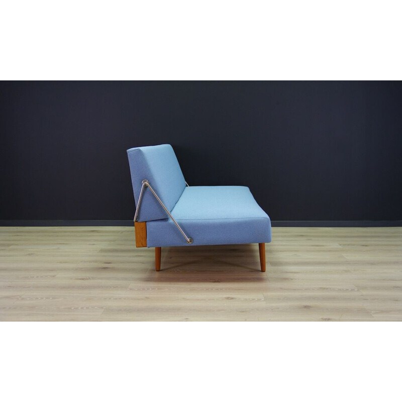 Vintage scandinavian daybed in blue fabric 1970