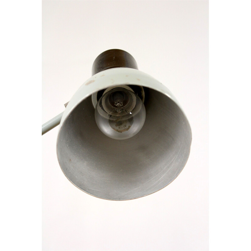 Vintage industriële grijze metalen lamp, 1960