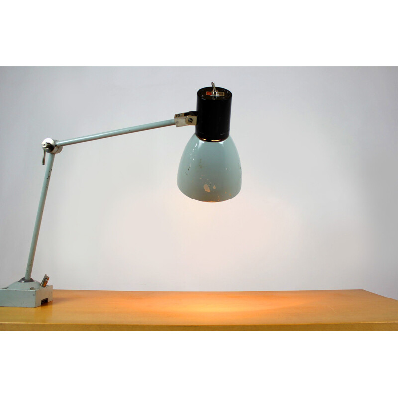 Industrielle Vintage-Lampe aus grauem Metall, 1960