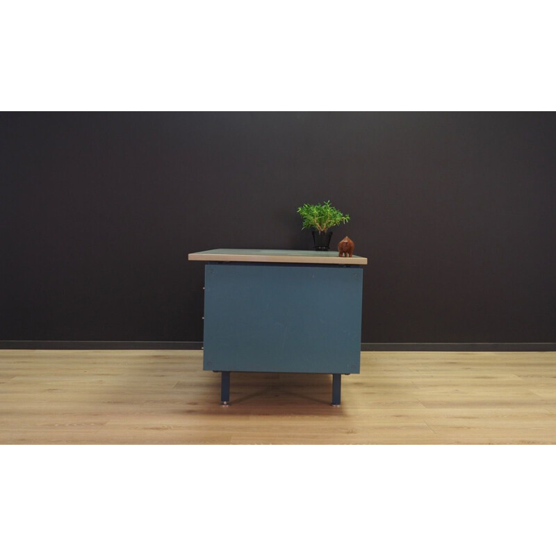 Vintage danish writing desk in gray metal 1970