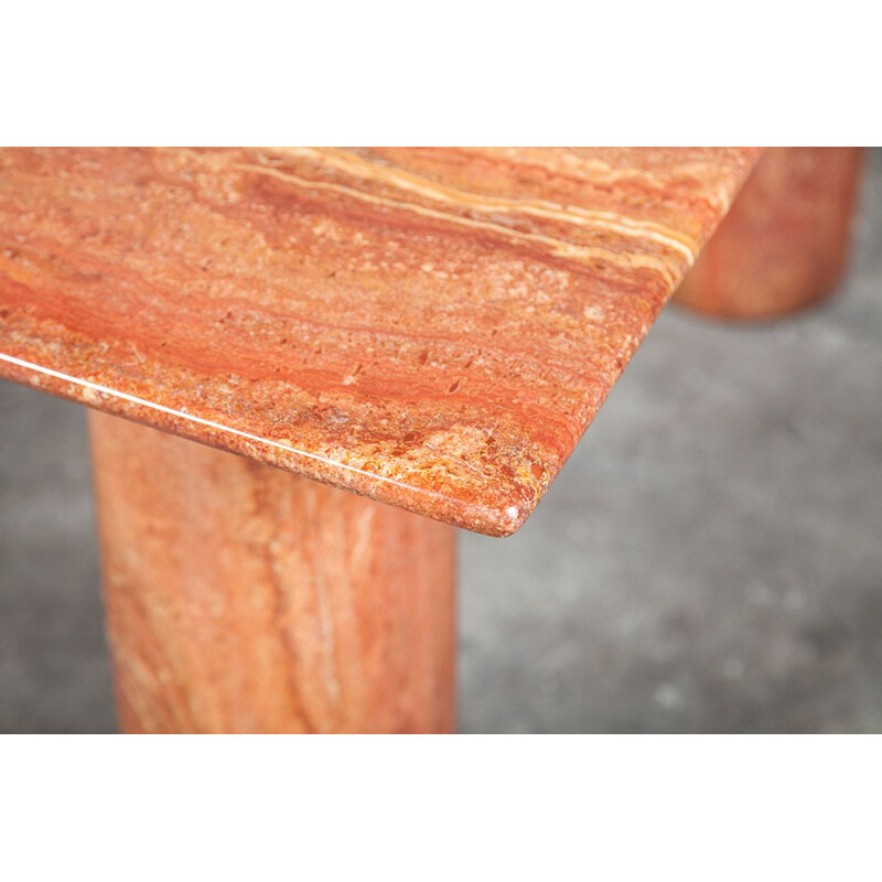 Italian vintage table in solid brown onyx, 1970