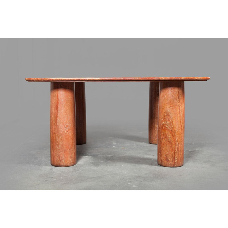 Italian vintage table in solid brown onyx, 1970