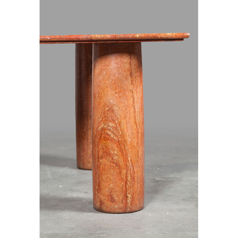 Italian vintage table in solid brown onyx, 1970