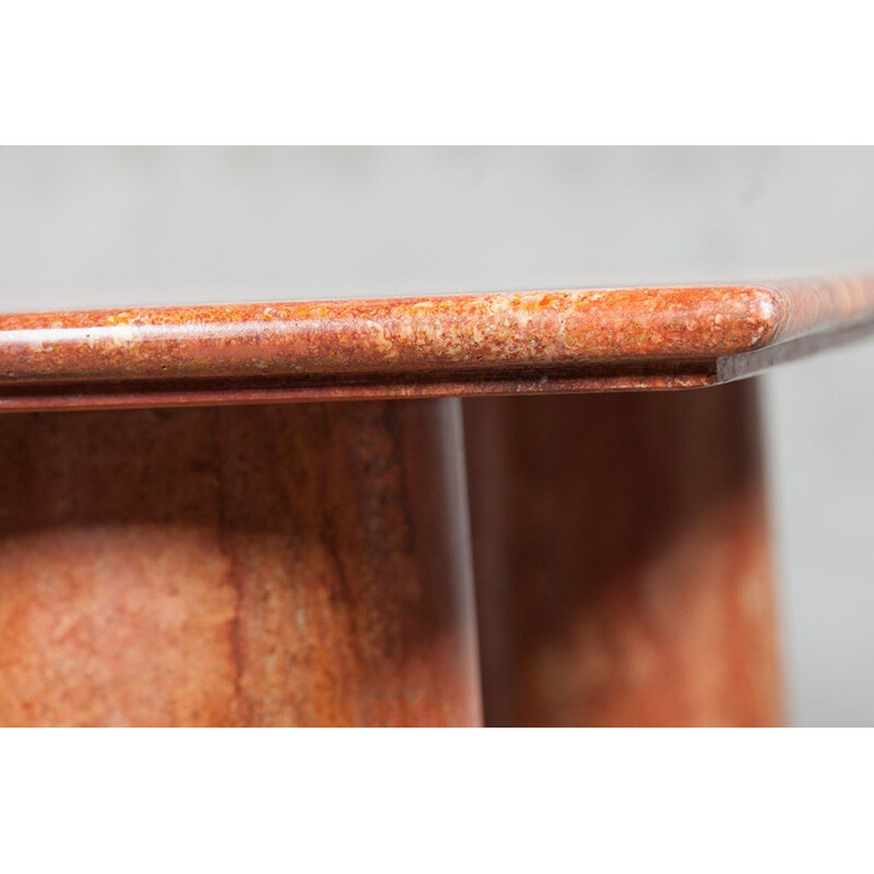 Italian vintage table in solid brown onyx, 1970