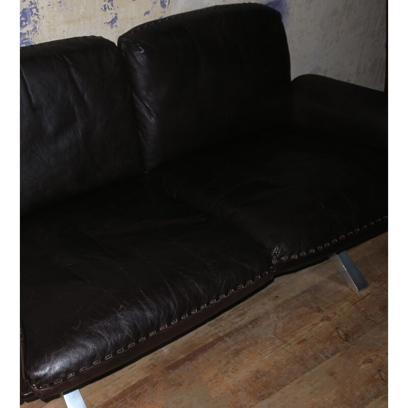 De Sede DS 31 Dark Brown Leather Sofa, 1970s