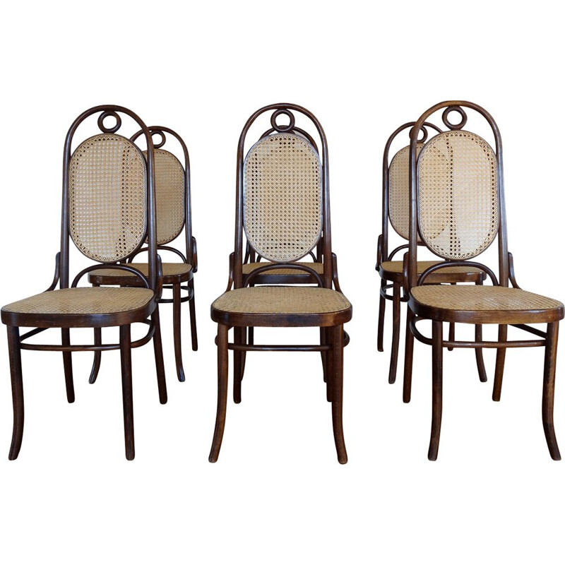 Suite de six chaises vintage à repas Thonet