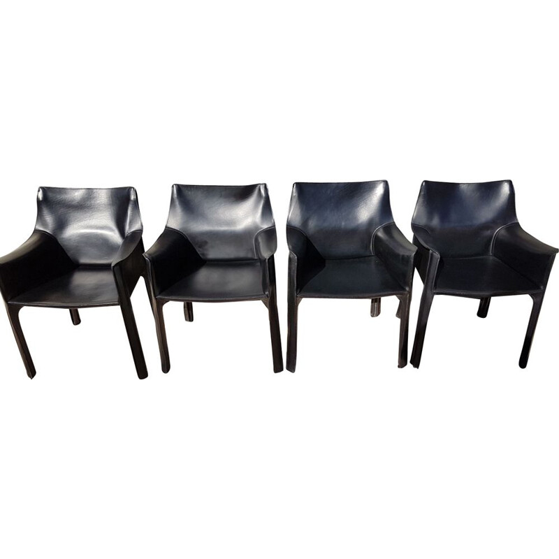 Set of 4 vintage Mario Bellini for Cassina armchairs