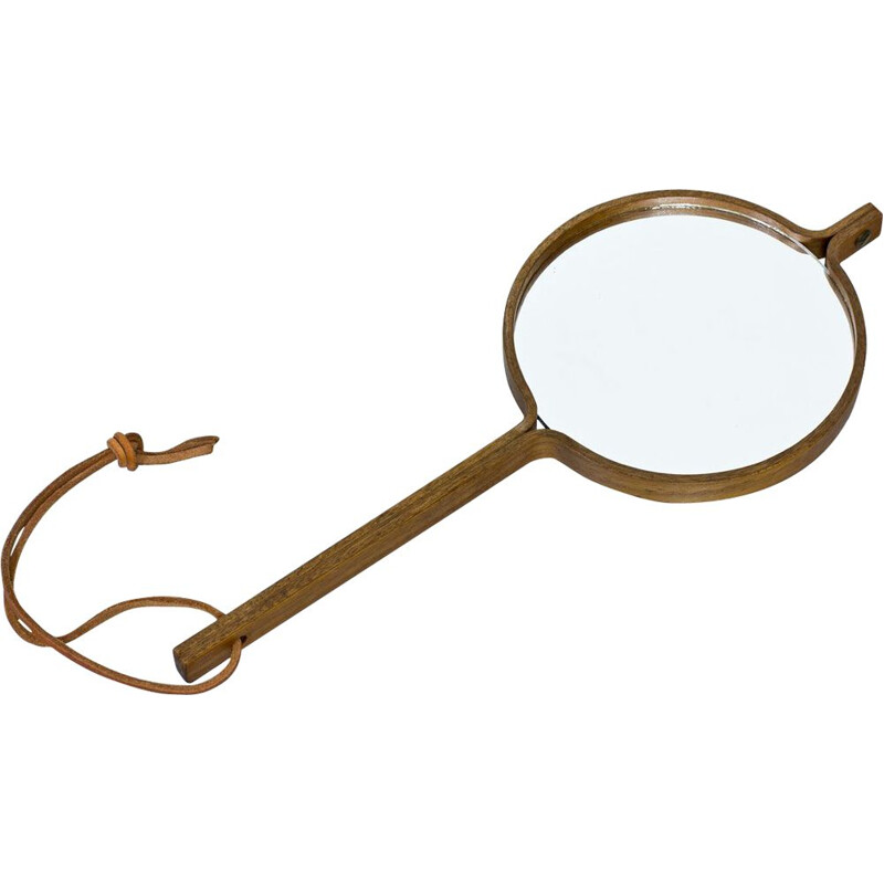 Teak hand mirror by Hans-Agne Jakobsson