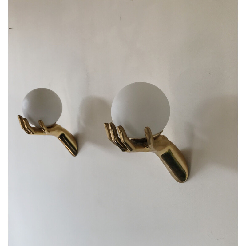 Pair of vintage surrealist wall lamps by the Arlus House