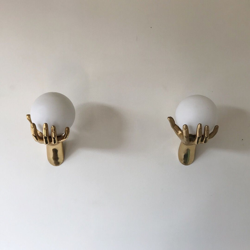 Pair of vintage surrealist wall lamps by the Arlus House