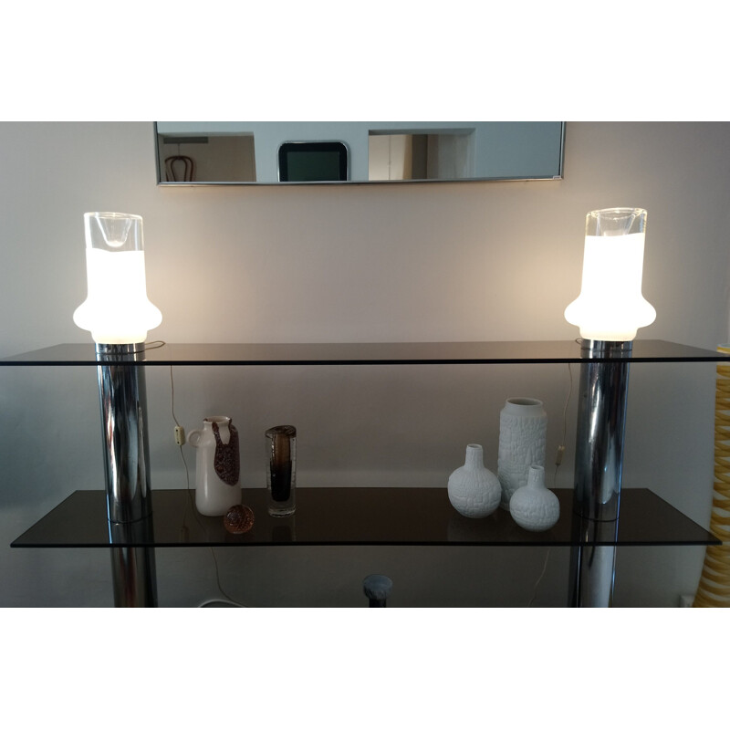 Pair of vintage lamps Murano by Roberto Pamio for Leucos