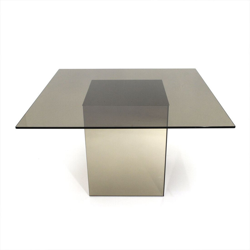 Vintage square dining table Block by Nanda Vigo for Acerbis