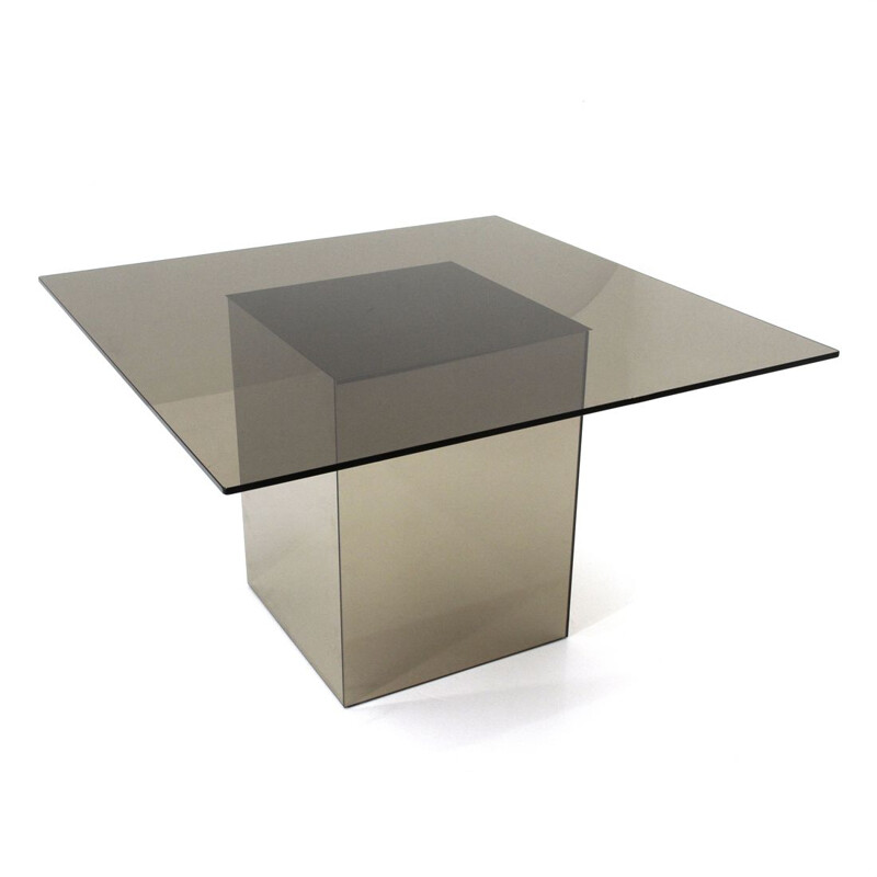 Vintage square dining table Block by Nanda Vigo for Acerbis