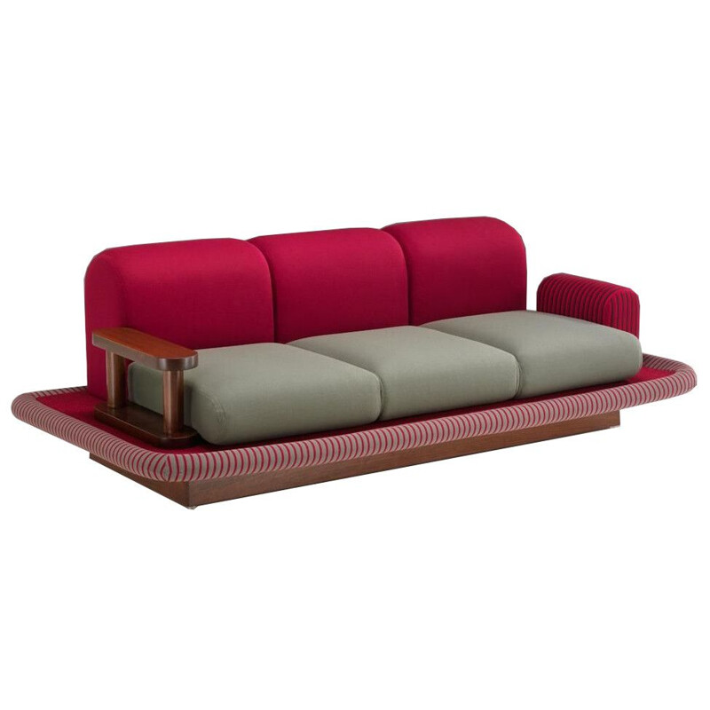 Vintage carpet wheel by Ettore Sottsass sofa