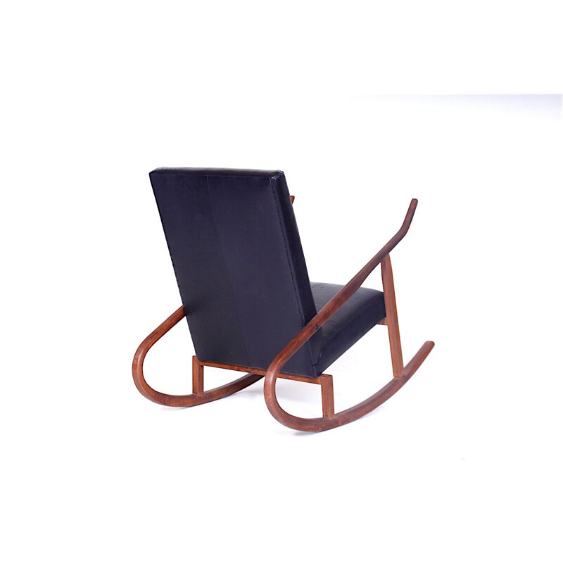 Vintage rocking-chair in goatskin