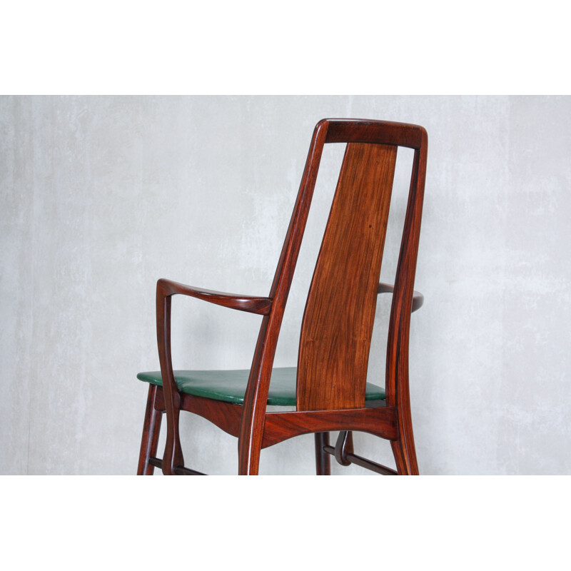 Vintage chair for Koefoeds in green leatherette and rosewood 1960s