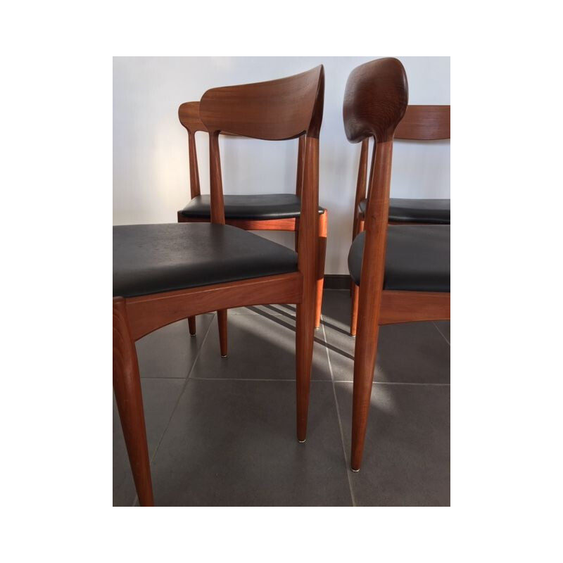 Set of 6 Scandinavian vintage chairs by Andersen in teak 1960