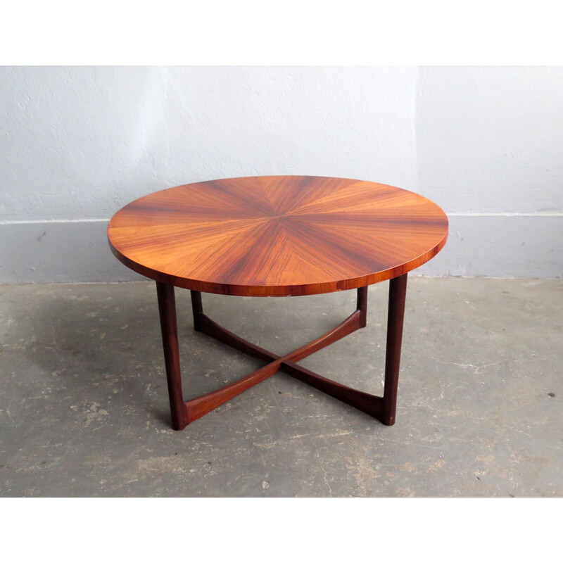 Vintage rosewood and teak round table 1960