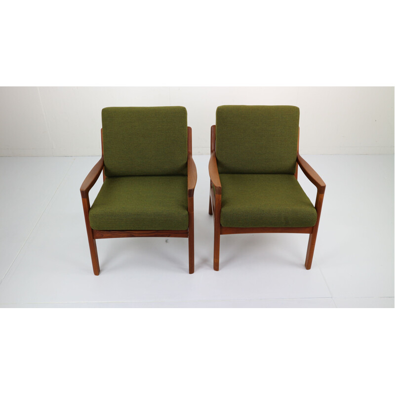 Paire de fauteuils vintage senator par Ole Wanscher 1950