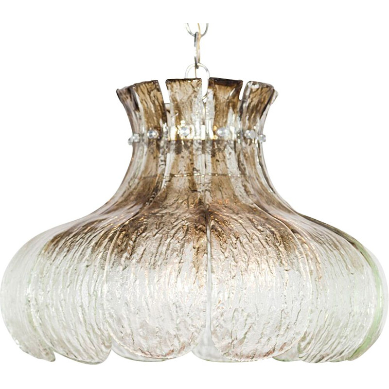 Vintage murano glass pendant lamp by Carlo Nason for Mazzega