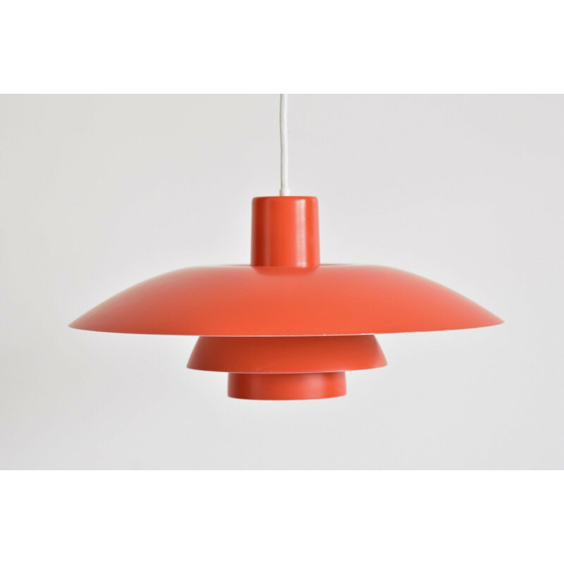 Vintage orange pendant lamp PH4/3 by Poul Henningsen 1950s