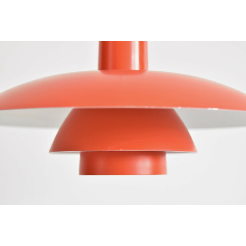 Vintage orange pendant lamp PH4/3 by Poul Henningsen 1950s