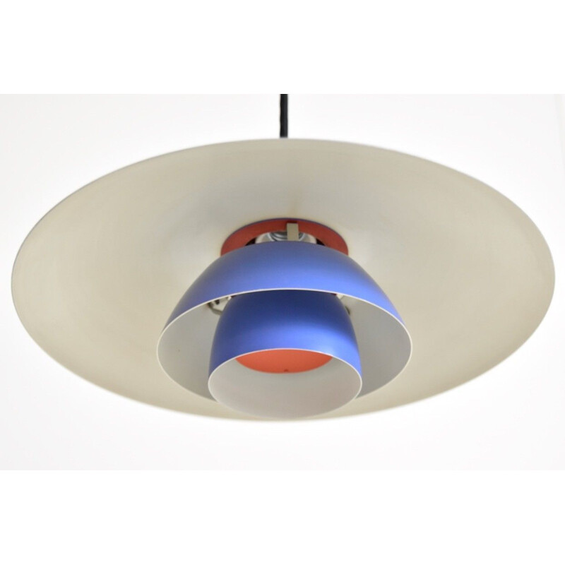 Vintage blue PH4 pendant lamp by Poul Henningsen 1950s