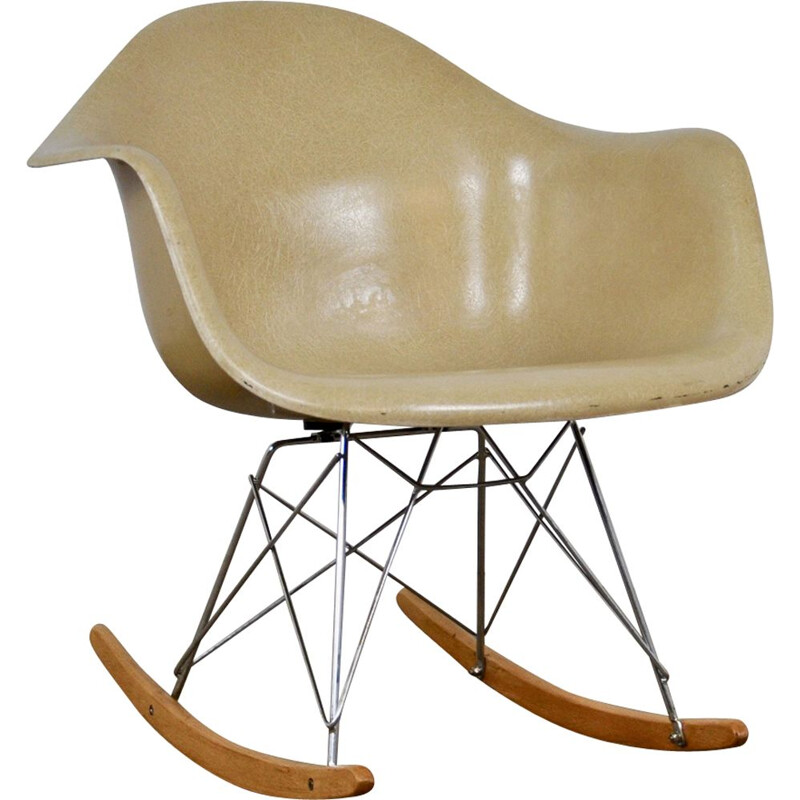 Vintage RAR rocking chair for Herman Miller in fiberglass 1960