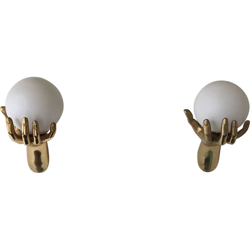 Pair of vintage surrealist wall lamps by the Arlus House