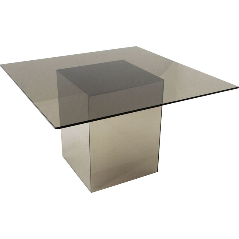 Vintage square dining table Block by Nanda Vigo for Acerbis