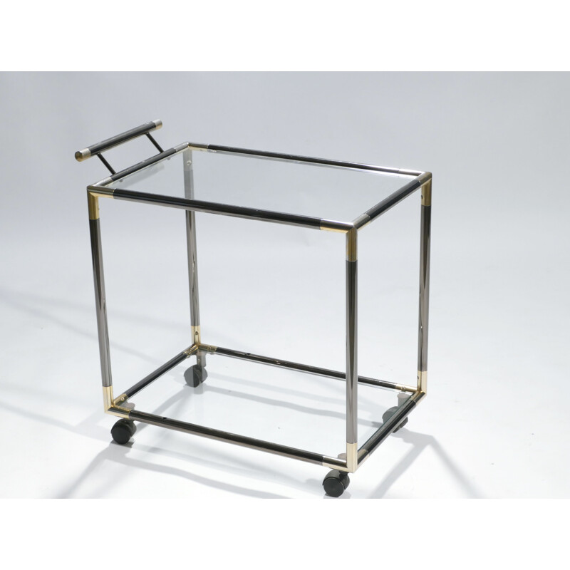 Serving trolley with brass elements 1970