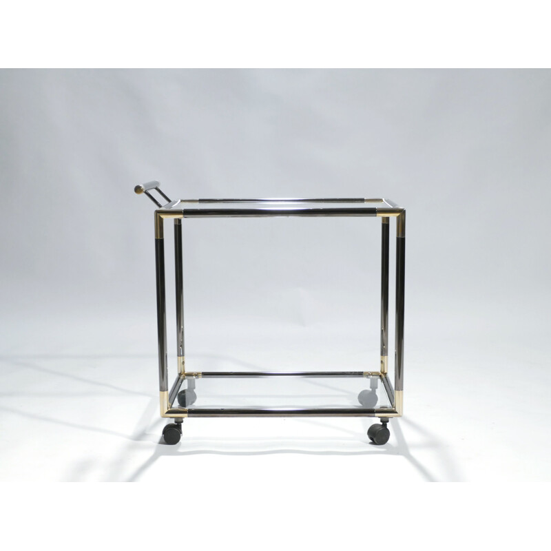 Serving trolley with brass elements 1970