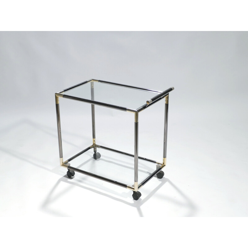 Serving trolley with brass elements 1970