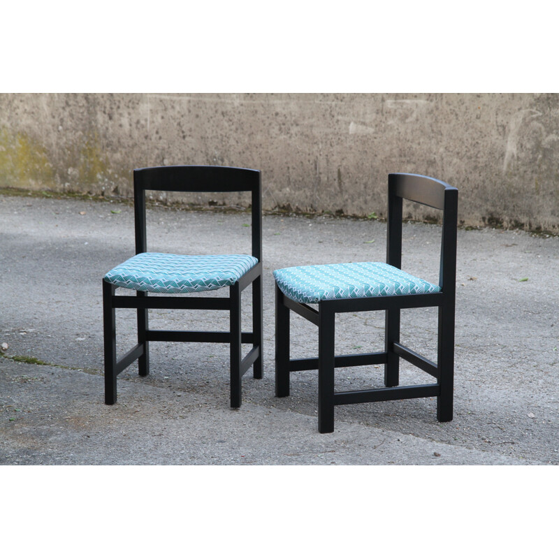 Set of 6 blue and black chairs by Ulferts Tibro