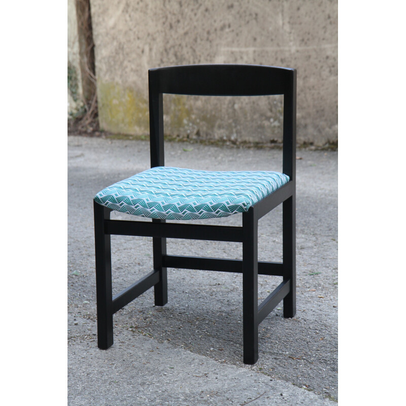 Suite de 6 chaises noires et bleues par Ulferts Tibro