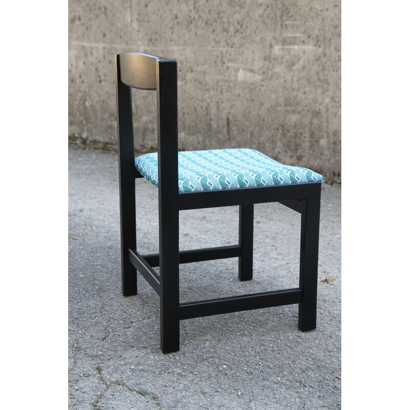 Set of 6 blue and black chairs by Ulferts Tibro