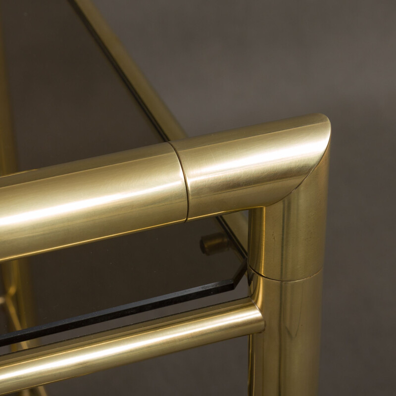 Italian golden bar cart in brass