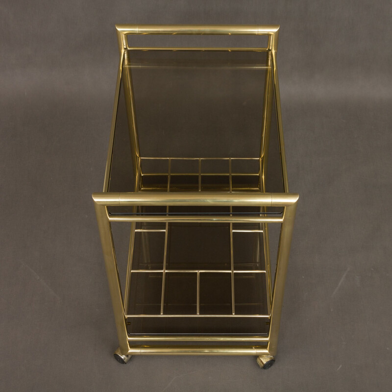 Italian golden bar cart in brass