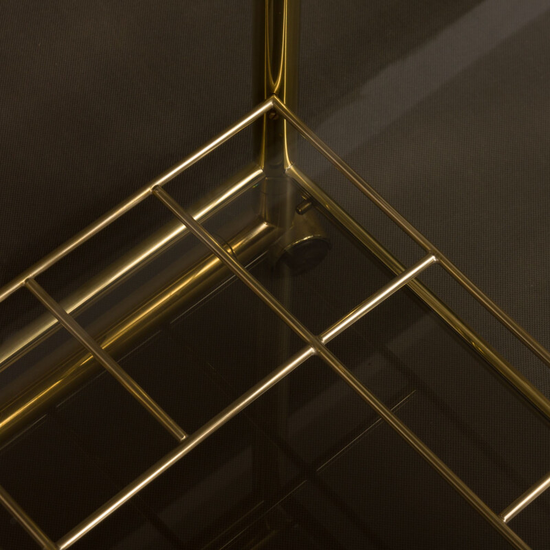 Italian golden bar cart in brass