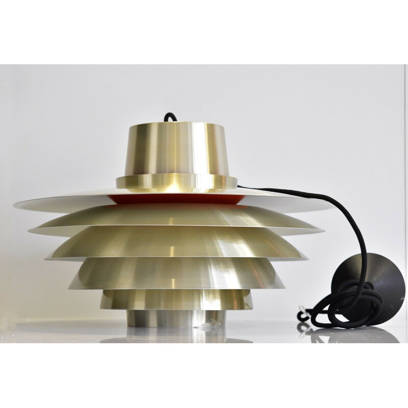 Vintage Verona pendant lamp for Nordisk Solar in brass colored metal