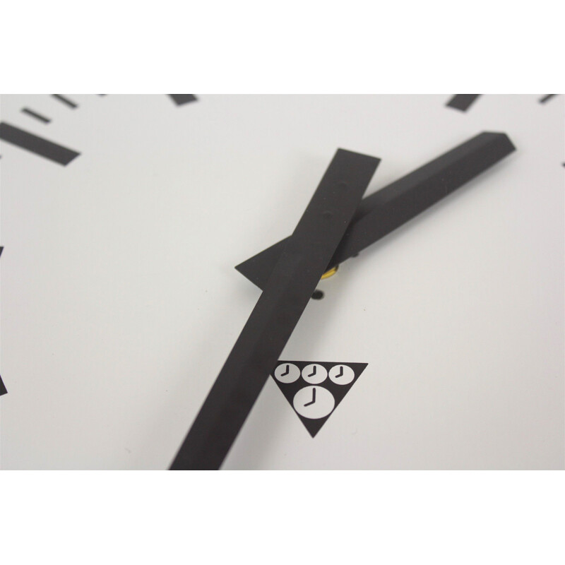 Vintage industrial clock for Pragotron in gray metal 1970