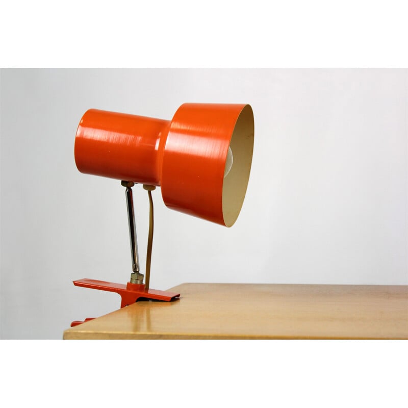 Vintage orange metal lamp for Napako, 1970