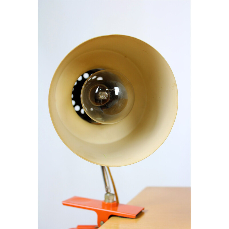 Vintage-Lampe aus orangefarbenem Metall für Napako, 1970