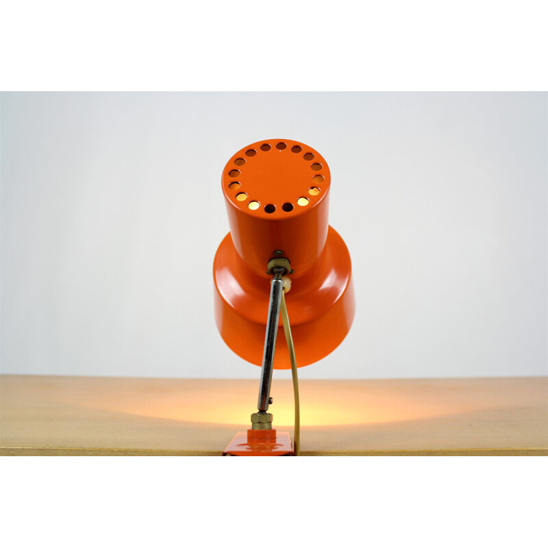 Vintage-Lampe aus orangefarbenem Metall für Napako, 1970