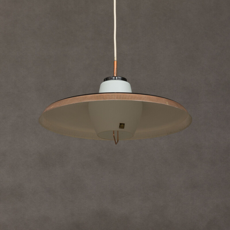 Vintage P415 pendant lamp for Lyfa in black aluminium and glass