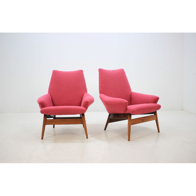 Suite de 2 fauteuils vintage 1950 Miroslav Navratil
