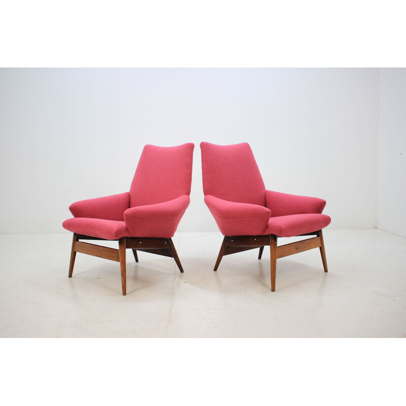 Set of 2 vintage 1950 Miroslav Navratil lounge chair